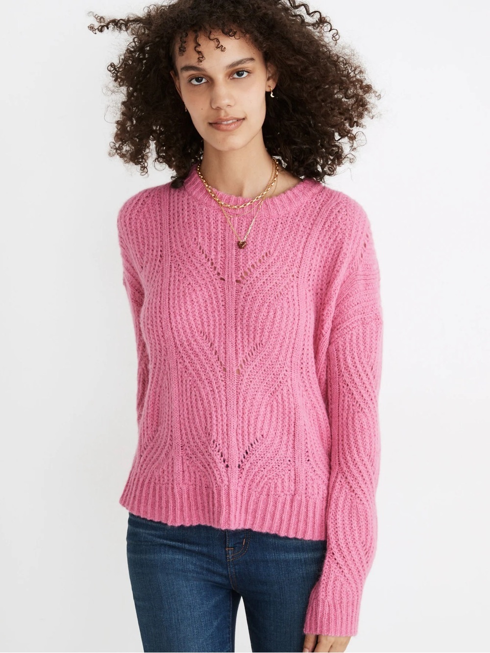 Madewell Charley Pullover Sweater, Heather Petunia, Size XXS